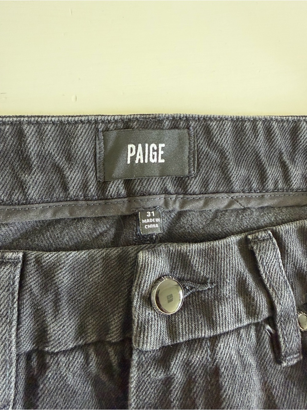 PAIGE Portia High Rise Wide Leg Jeans Deep Caviar 31 NWOT - Picture 7 of 8